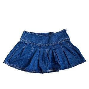 American Eagle NWT High Rise Mini Denim Pleated Skirt size 8